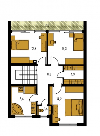 Grundriss des Obergeschosses - RAD 1